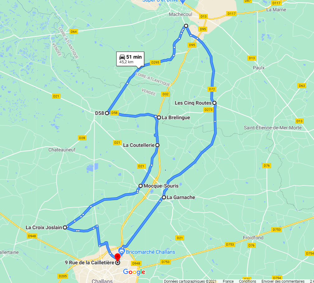 Parcours N40-17-45km-Bocage