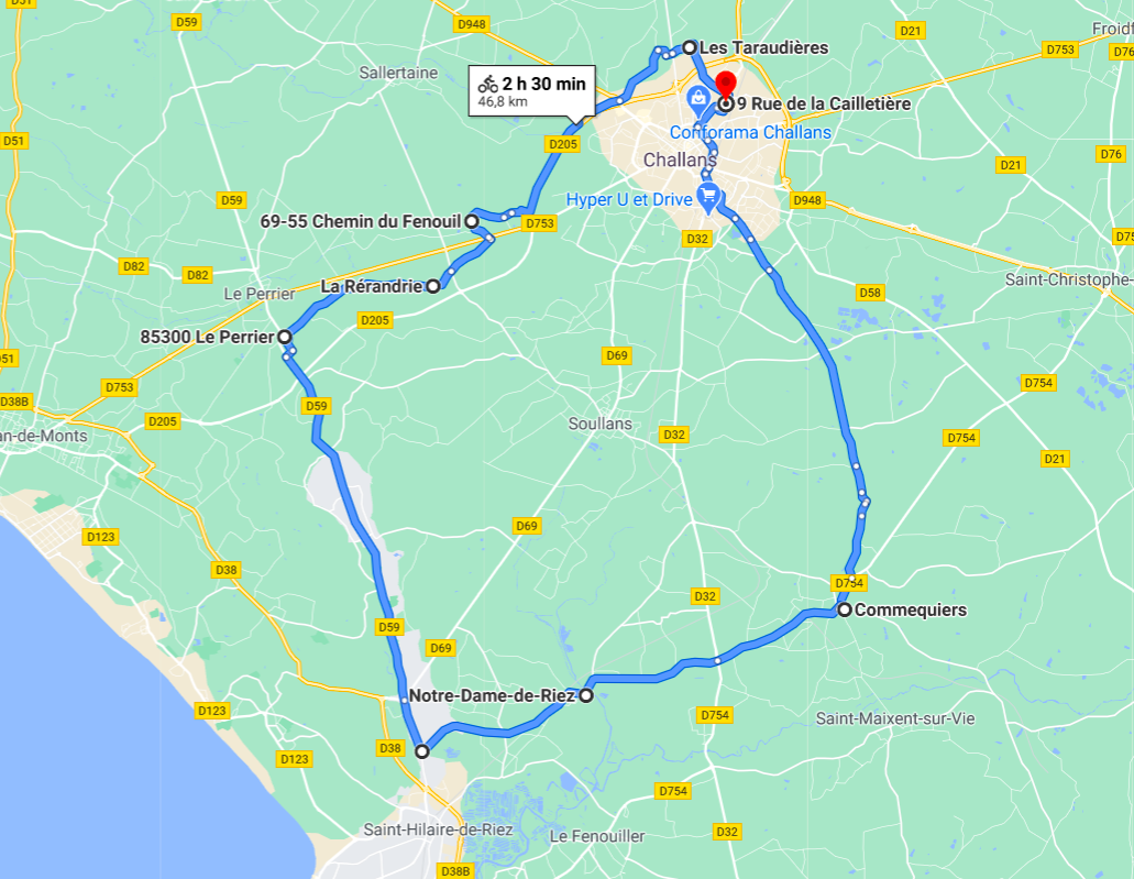Parcours N40-24-46km-Bocage