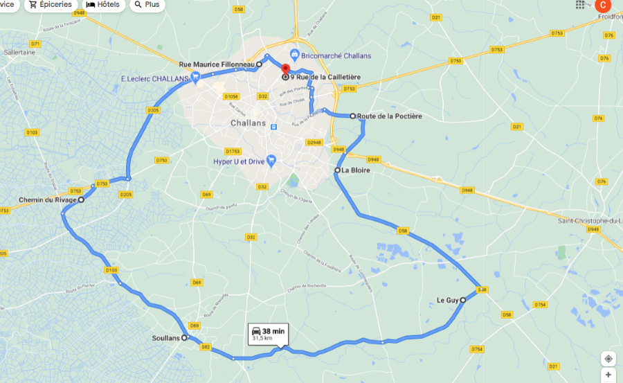 Parcours N30-32km-Marais