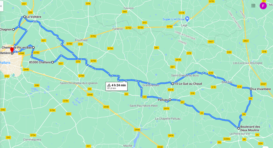 Parcours N815J-77km-Bocage