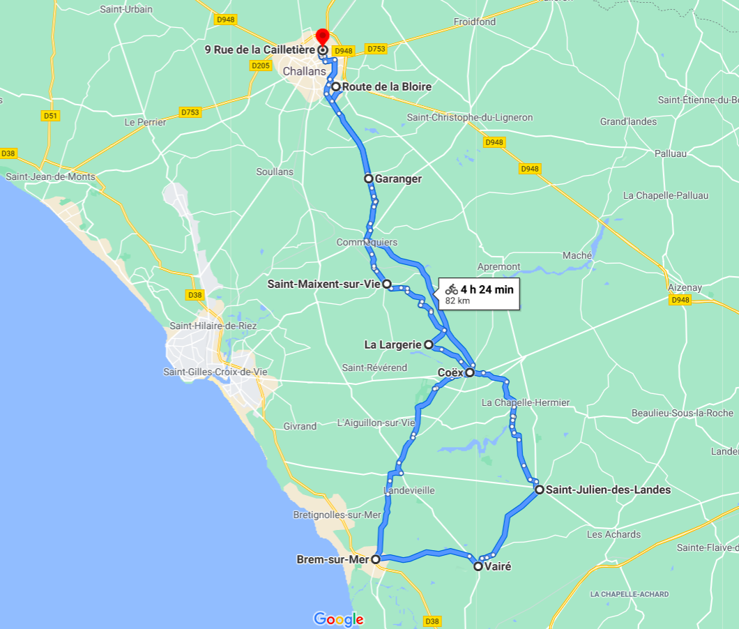 Parcours N816JC-81km-Bocage