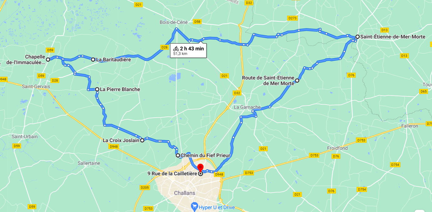 Parcours N50-16-52km-Bocage