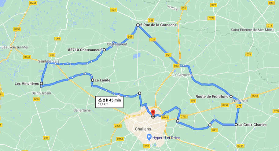 Parcours N50-20-55km-Bocage