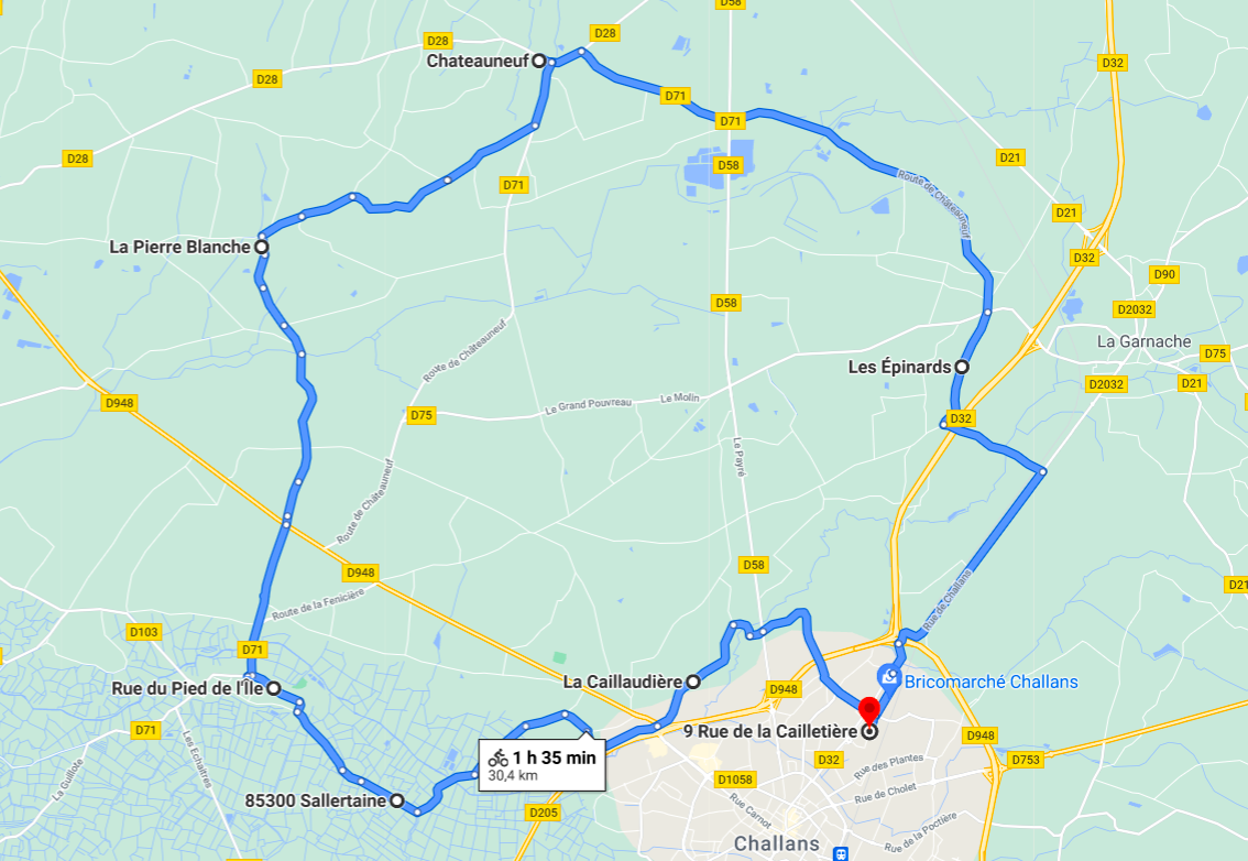 Parcours N50-30km-Marais