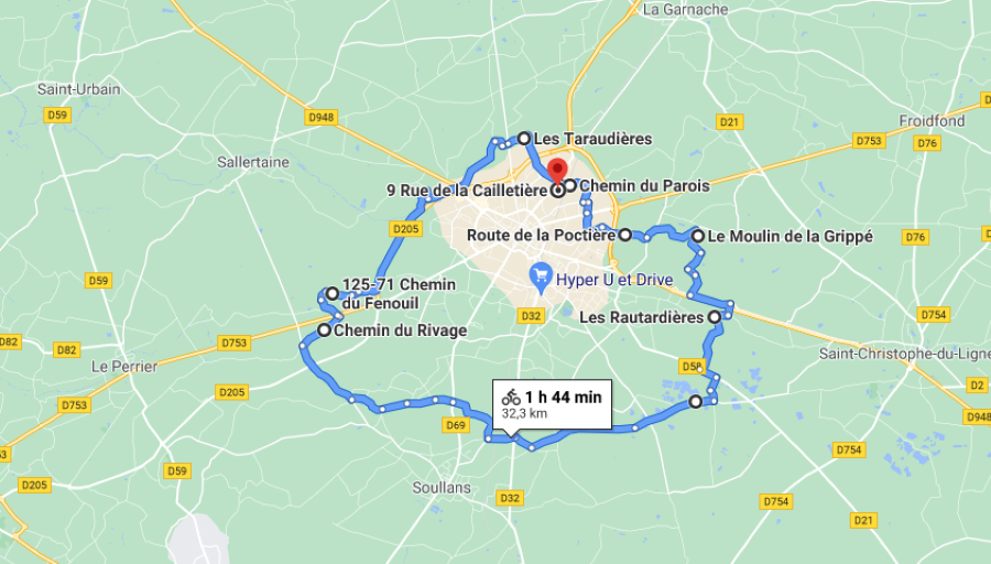 Parcours N52-31km-Marais
